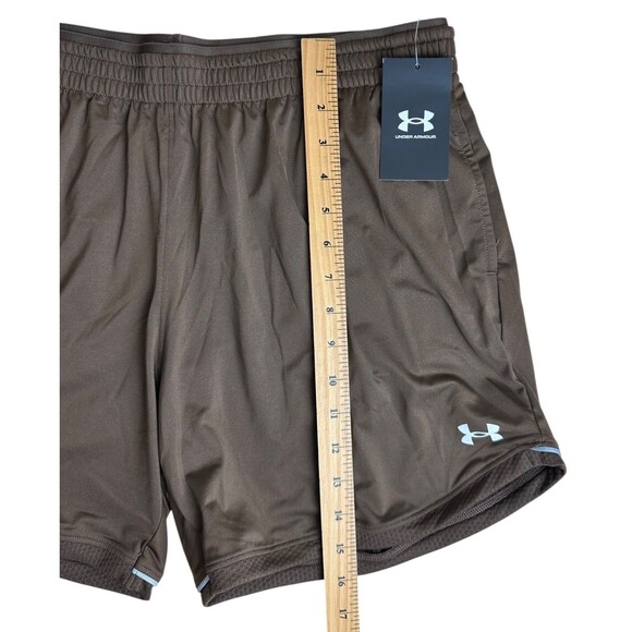 Under Armour Women's Knit Training Shorts Mid Length Size L Brown - Picture 9 of 10